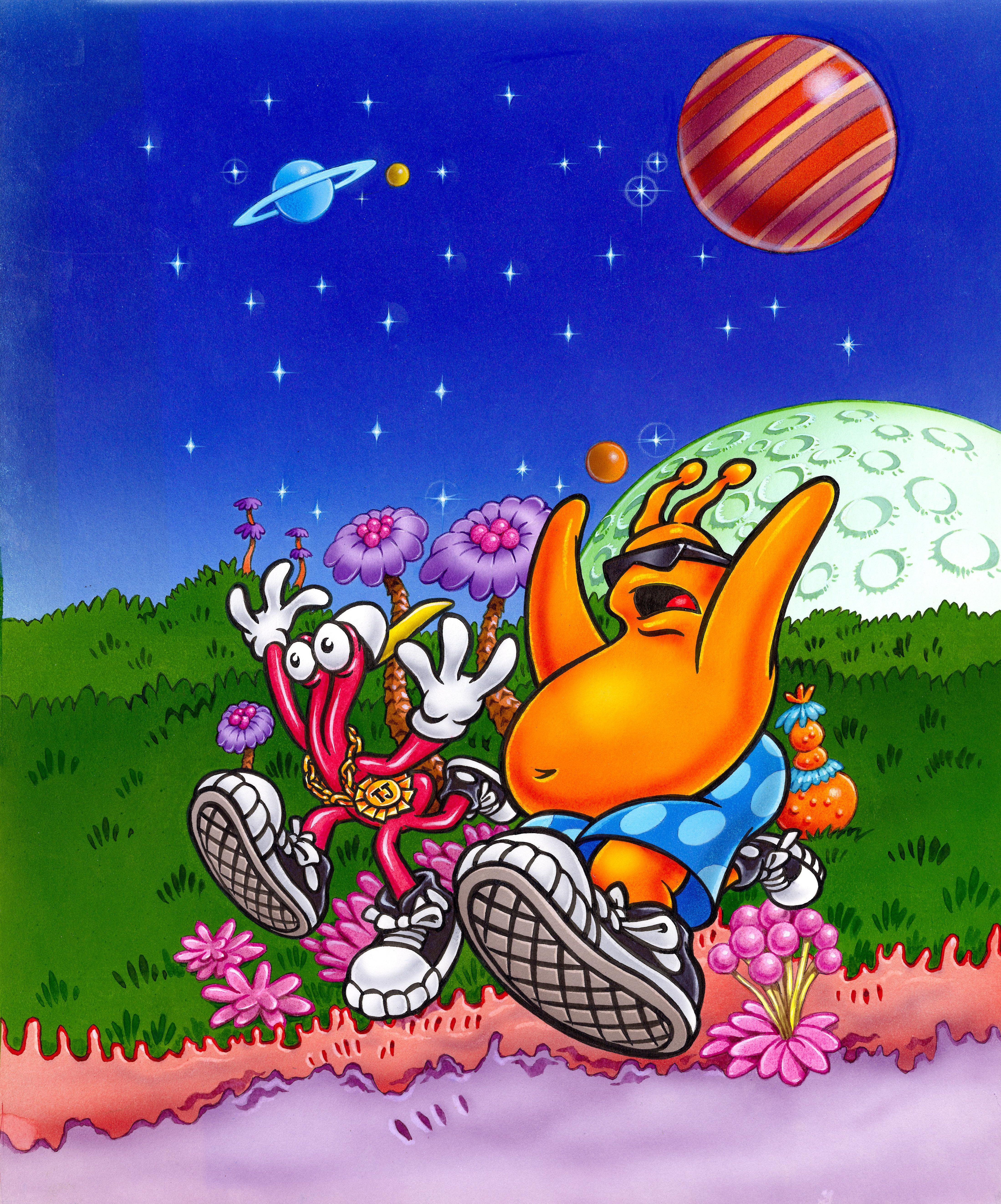 Toe Jam & Earl in Panic on Funktron Sega Genesis Mega Drive Box Art
